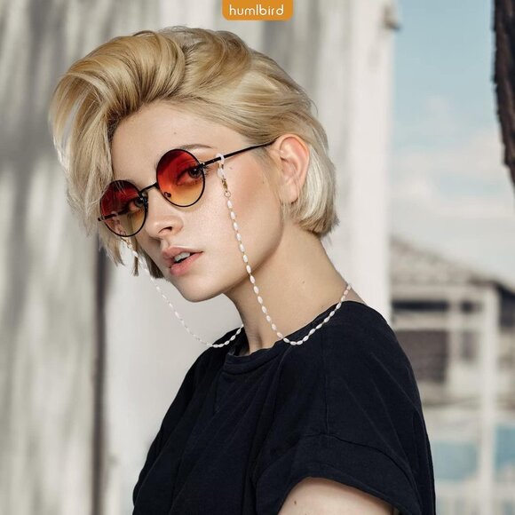 Eyeglasses Chain Beaded Pearl Mask Lanyard with Healing Crystals for Women - Picture 6 of 7